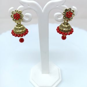 flower design stud jhumka earrings drop earrings