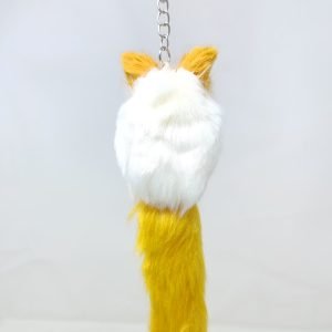 fur animal fox shape keychain keyring