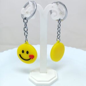 kissing heart and heart eyes emoji rubber keyring keychain