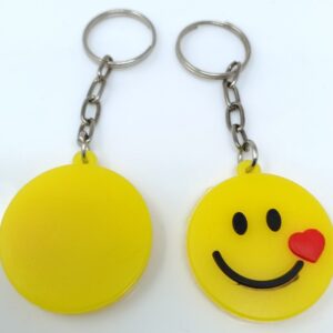 kissing heart and heart eyes emoji rubber keyring keychain