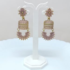 peacock design stud jhumka earrings