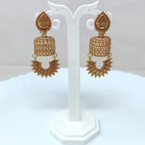 peacock design stud jhumka earrings