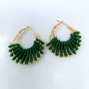 pearl earrings green