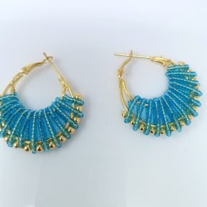 pearl earrings sky blue
