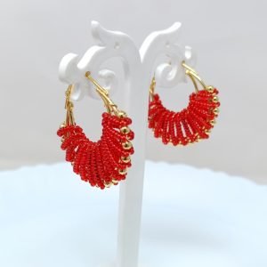 pearl earrings sky red