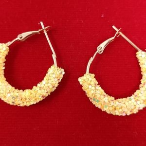 yellow glitter hoop earrings6