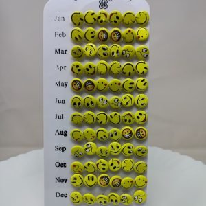 Yellow smile tops earrings