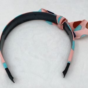 big polka dot knotted bow hairband pink