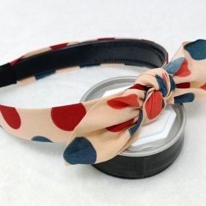 big polka dot knotted bow hairband skin nude