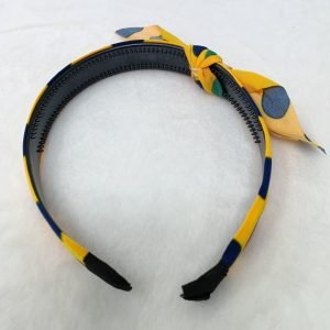 big polka dot knotted bow hairband yellow