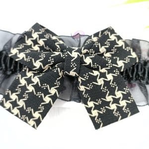bow elastic hairband headband black
