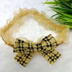 bow elastic hairband headband yellow