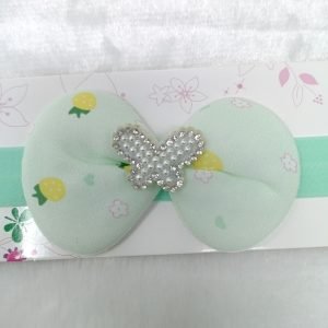 butterfly bow elastic hairband teal