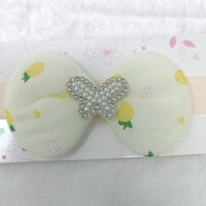 butterfly bow elastic hairband white