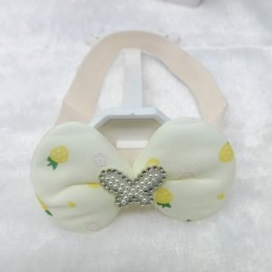 butterfly bow elastic hairband white