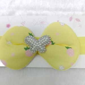 butterfly bow elastic hairband yellow
