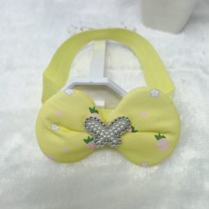 butterfly bow elastic hairband yellow