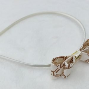 double layered bow hairband cream