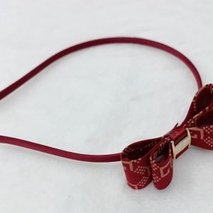 double layered bow hairband maroon