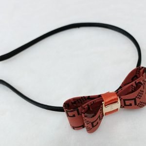 double layered bow hairband peach