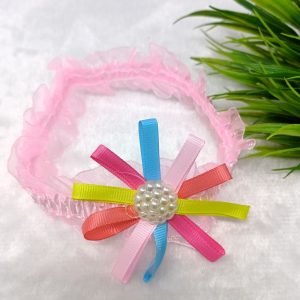 flower floral elastic hairband headband baby pink