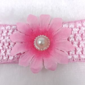 flower floral elastic hairband headband baby pink