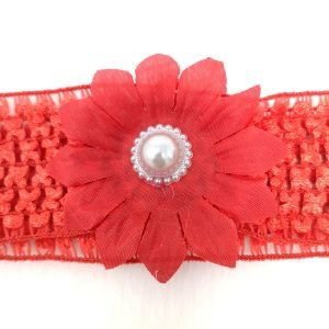 flower floral elastic hairband headband red