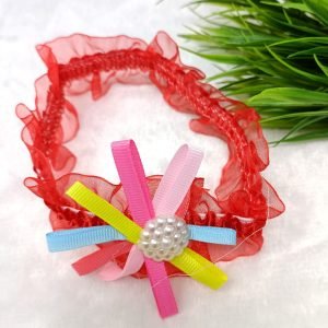 flower floral elastic hairband headband red