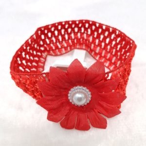 flower floral elastic hairband headband red