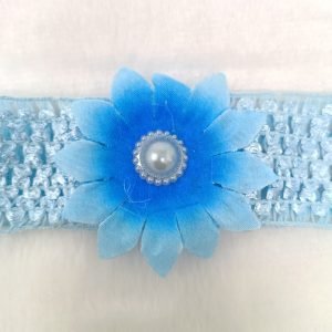 flower floral elastic hairband headband sky blue