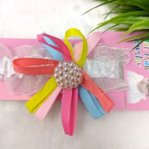 flower floral elastic hairband headband white