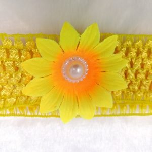 flower floral elastic hairband headband yellow