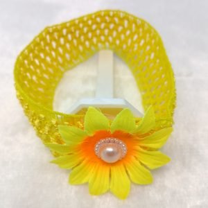 flower floral elastic hairband headband yellow