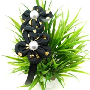 flower headband hairband black