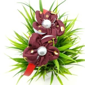 flower headband hairband maroon red