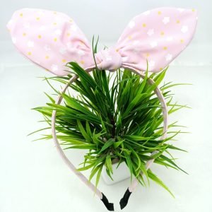 flower print knotted bow hairband headband baby pink