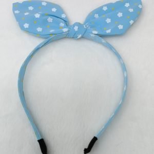 flower print knotted bow hairband headband baby pink sky blue