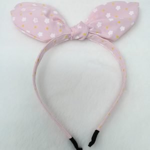 flower print knotted bow hairband headband baby pink