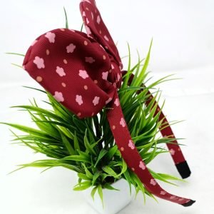 flower print knotted bow hairband headband red