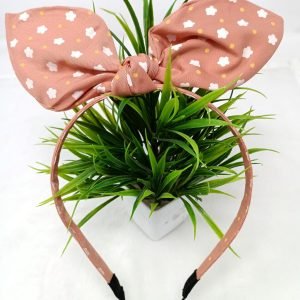 flower print knotted bow hairband headband rose pink