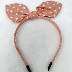 flower print knotted bow hairband headband rose pink