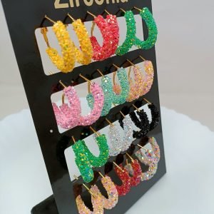 glitter cicular earrings