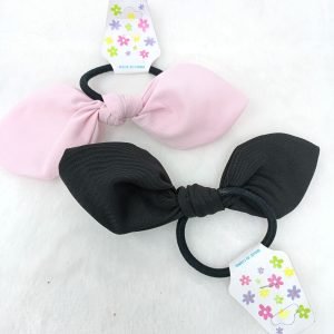 knotted bow rubber band bay pink black