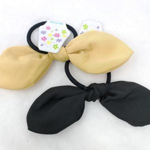 knotted bow rubber band skin black