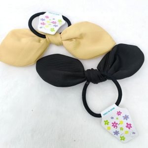 knotted bow rubber band skin black