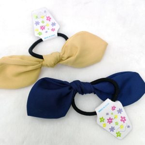 knotted bow rubber band skin black