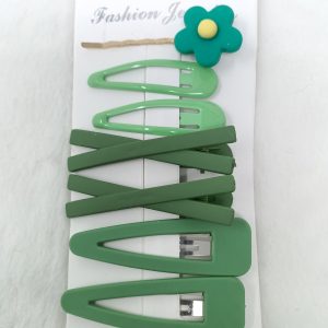 korean design hairclip green