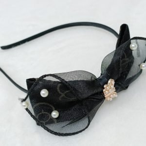 layered bow hairband With butterfly black