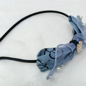 layered bow hairband With butterfly blue