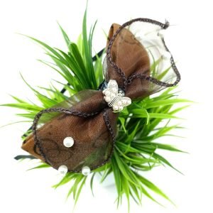 layered bow hairband With butterfly brown